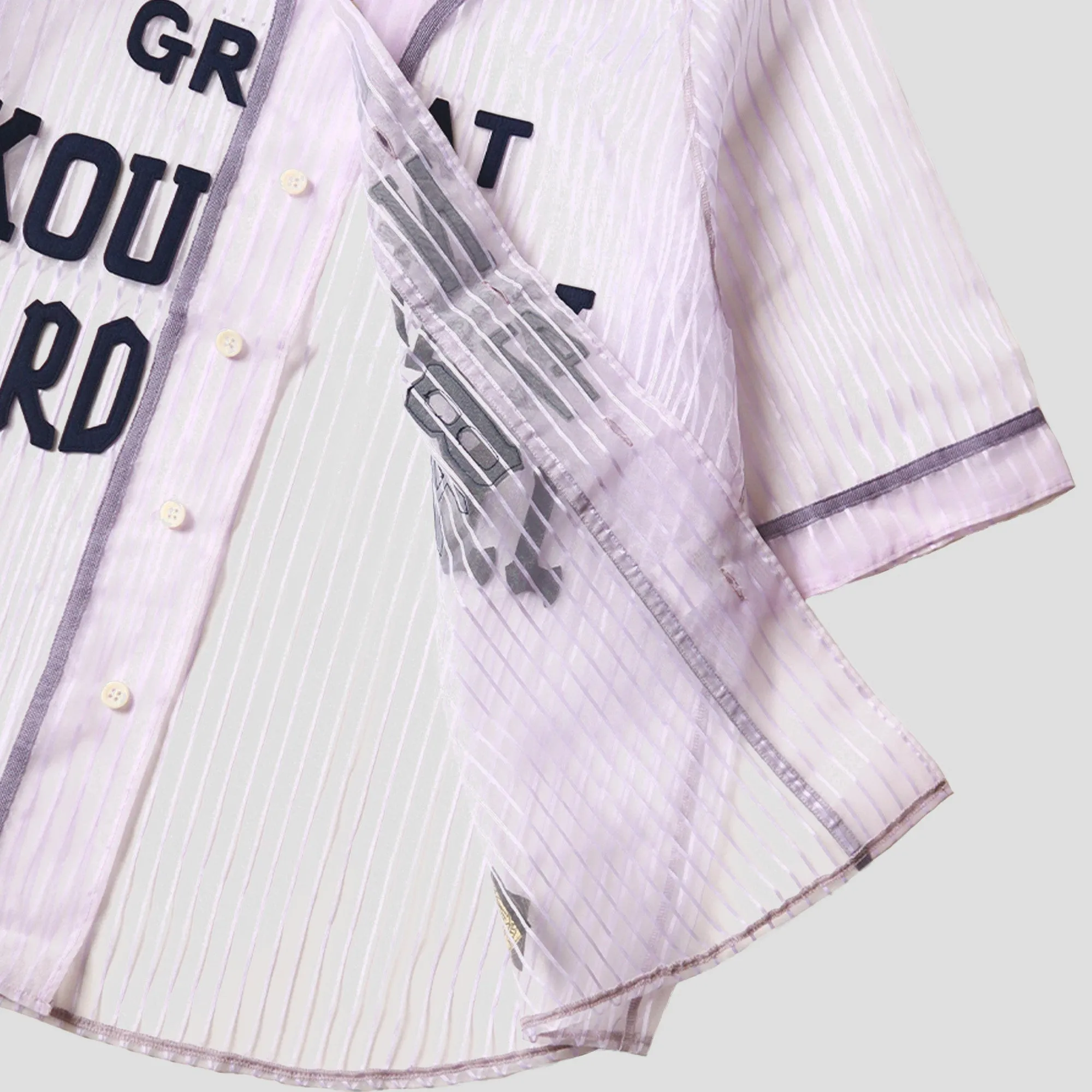 SEE-THROUGH STRIPE BASEBALL SHIRT