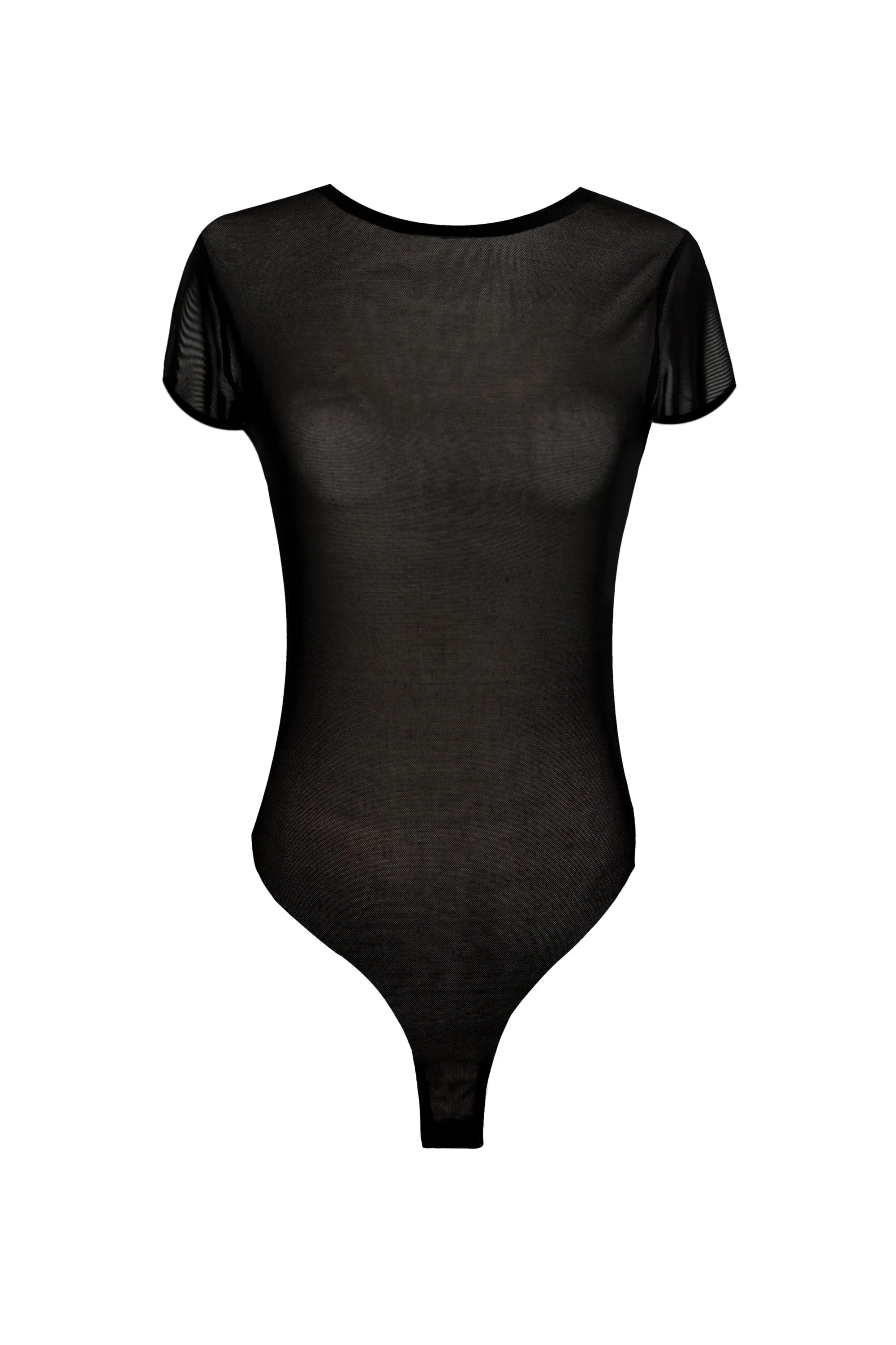 See Through You Black Mesh Bodysuit