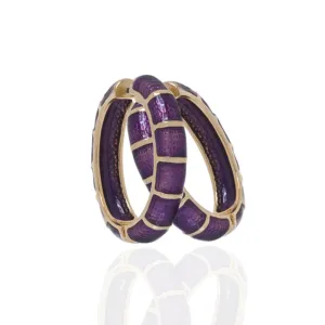 Segmented Amethyst Hoop-Eze Earrings