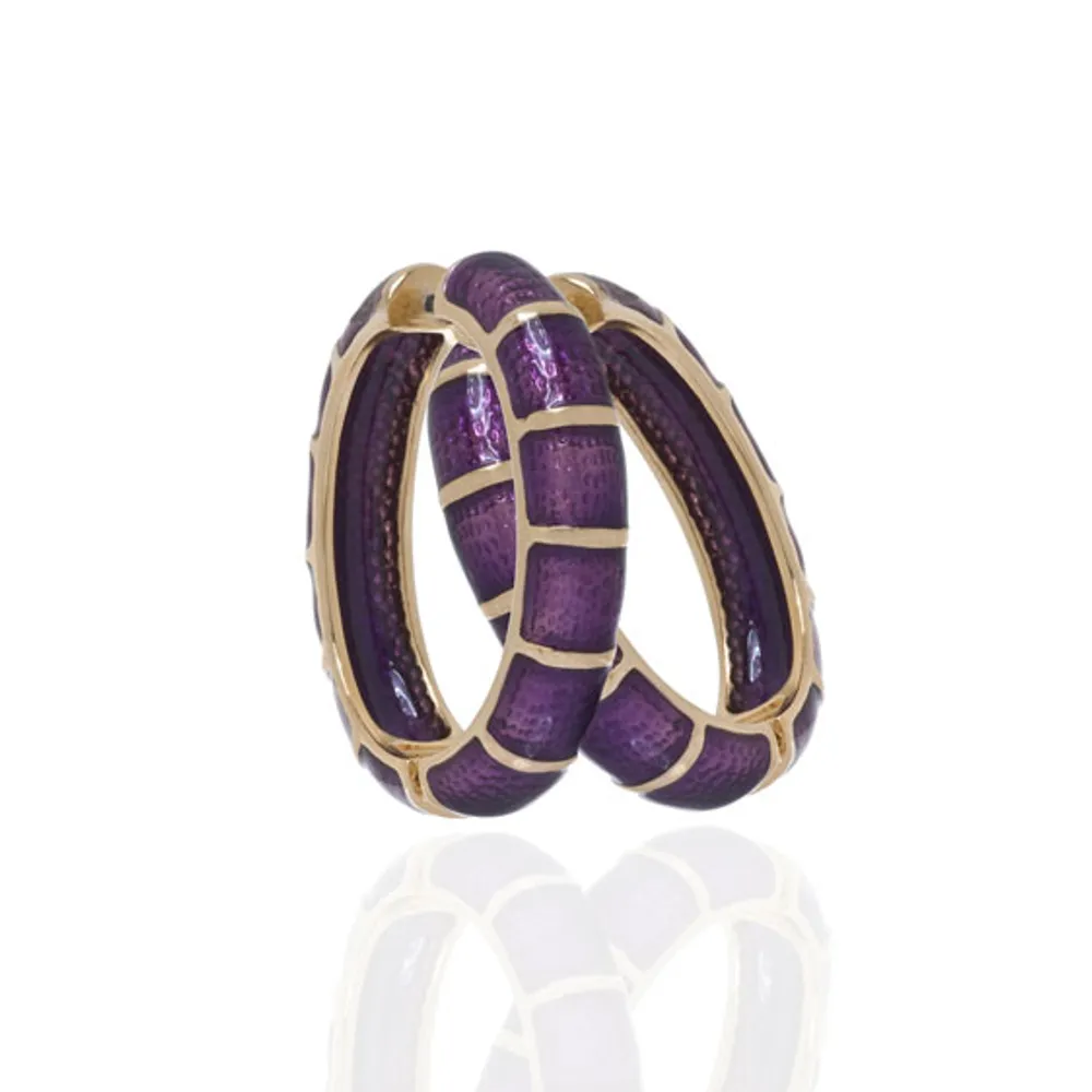 Segmented Amethyst Hoop-Eze Earrings
