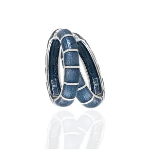 Segmented Blue Hoop-Eze Earrings