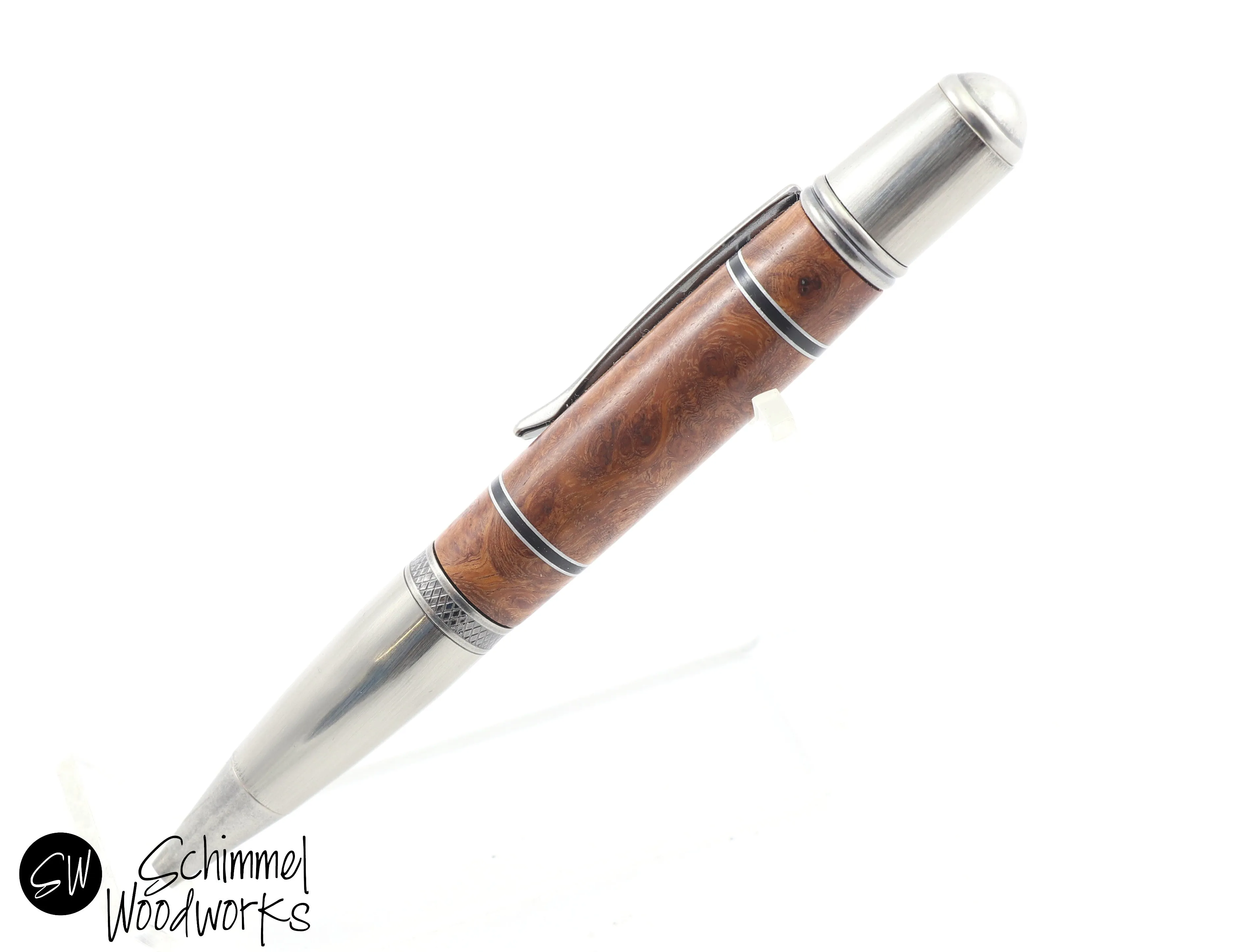 Segmented Burl Wood Ballpoint Pen