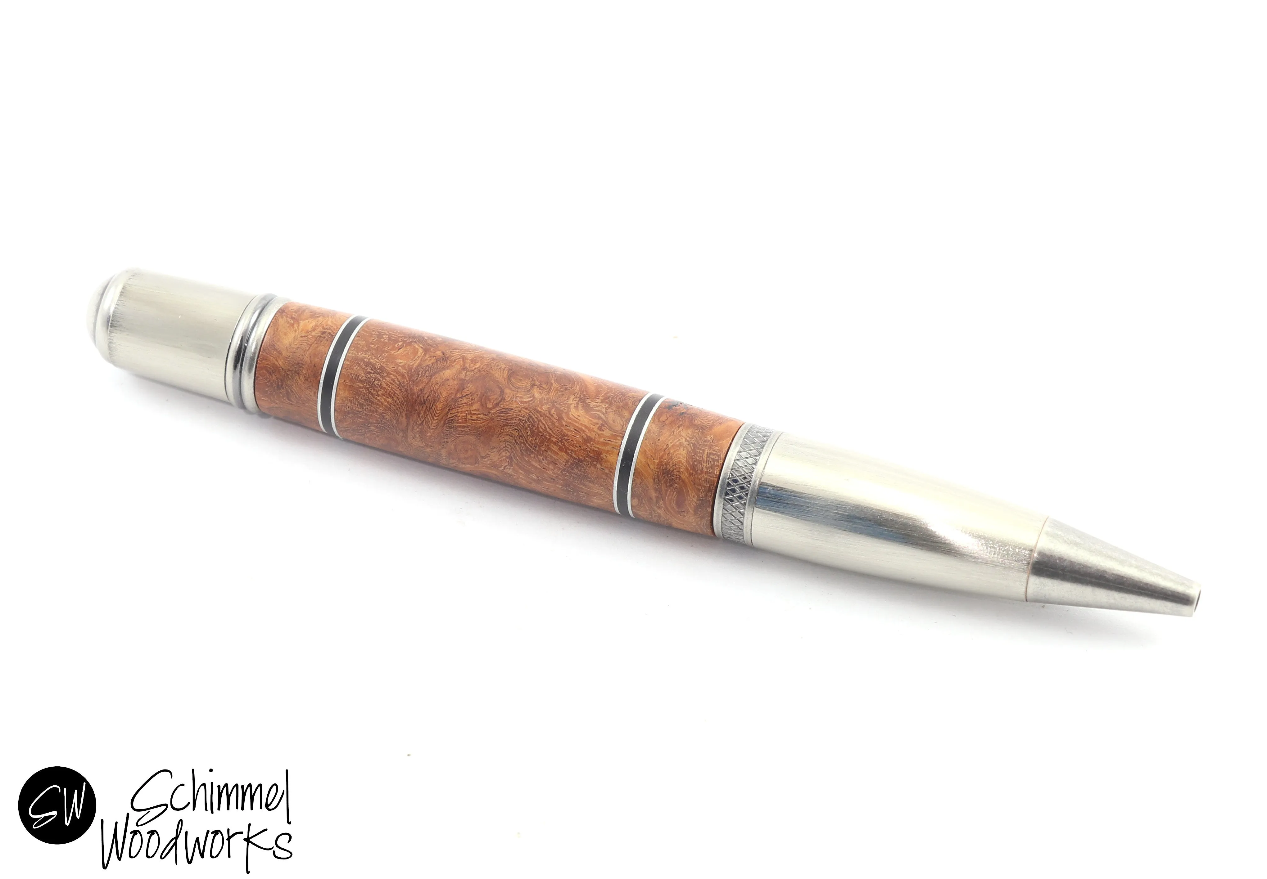Segmented Burl Wood Ballpoint Pen