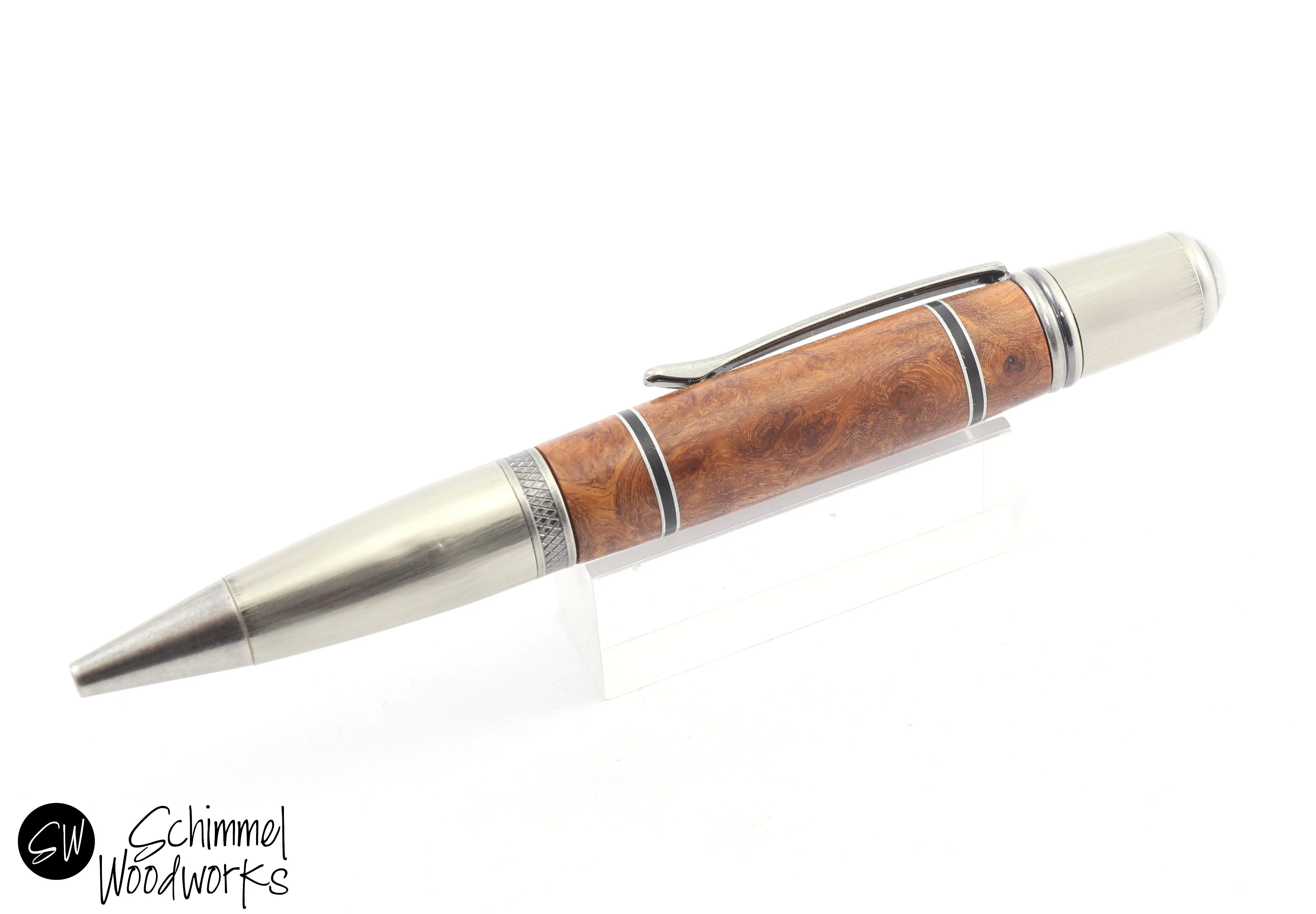 Segmented Burl Wood Ballpoint Pen