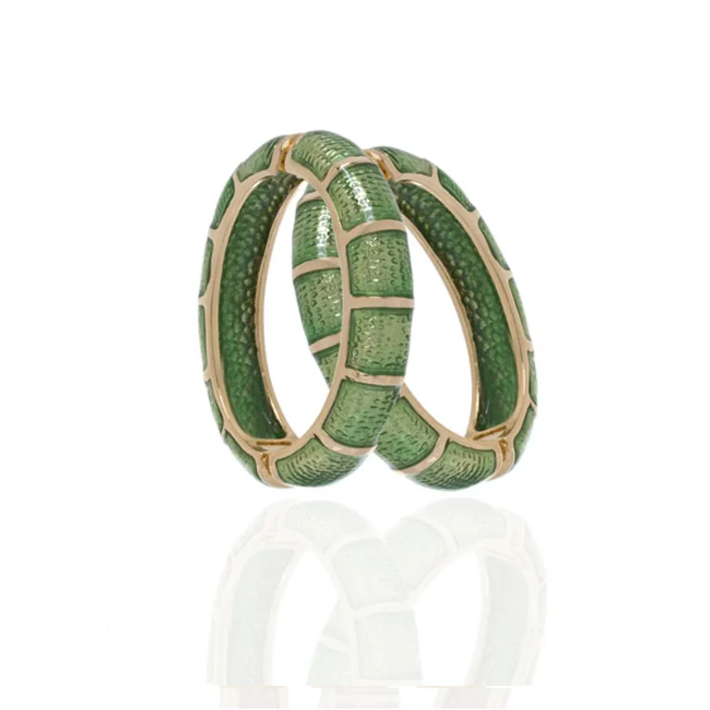 Segmented Green Hoop-Eze Earrings