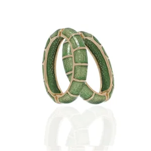 Segmented Green Hoop-Eze Earrings