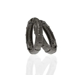 Segmented Hematite Hoop-Eze Earrings