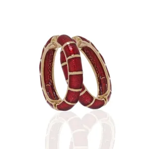Segmented Red Hoop-Eze Earrings