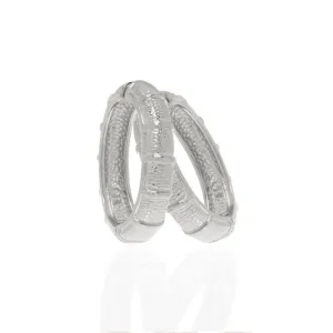 Segmented Silver Tone Hoop-Eze Earrings