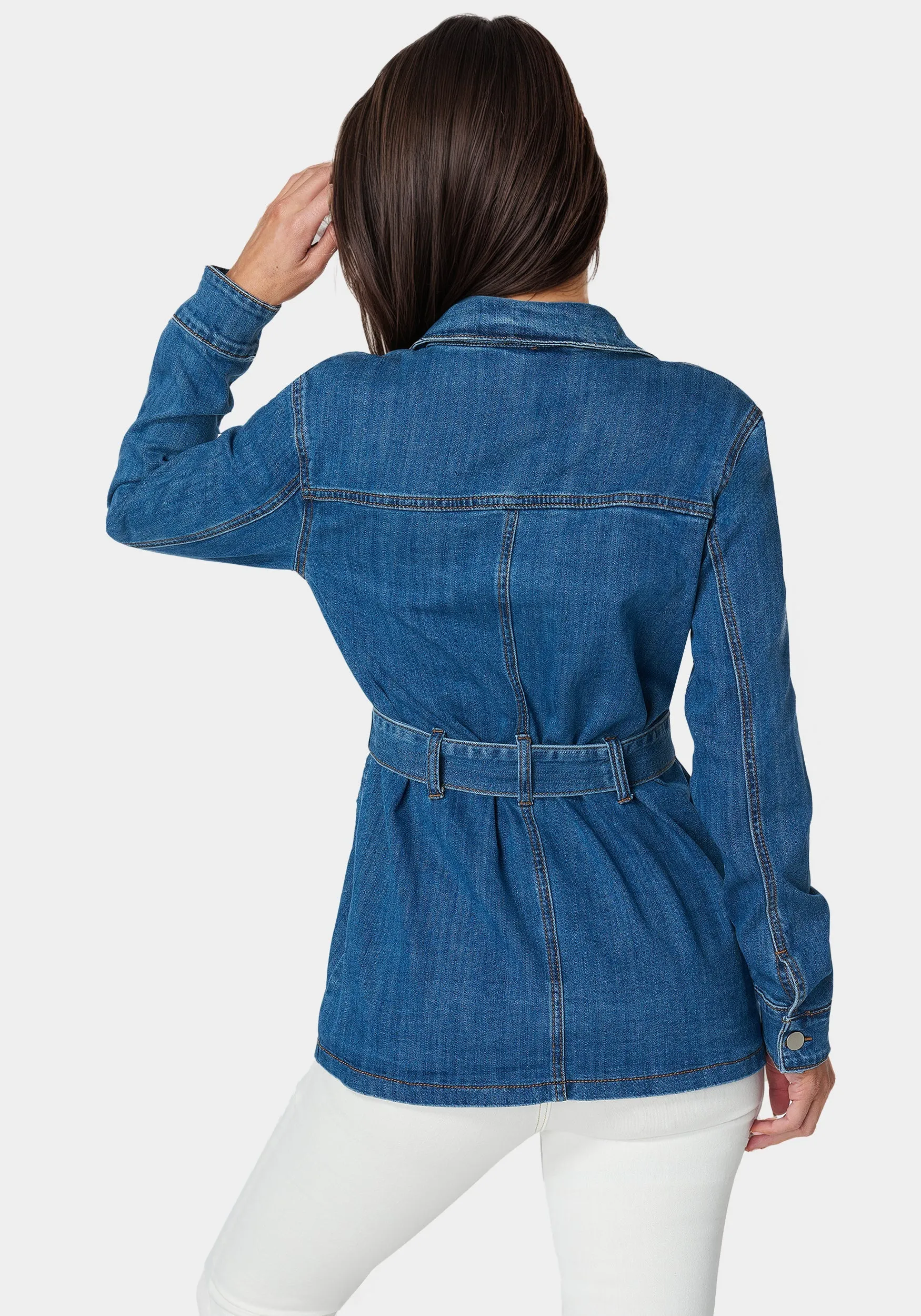 Semi Fitted Utility Denim Jacket