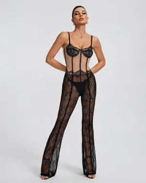 Sexy Lace See-through Jumpsuit