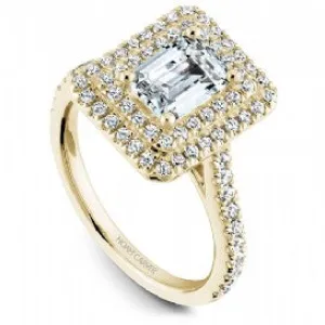 Shared Prong Halo Engagement Ring R051-04YM