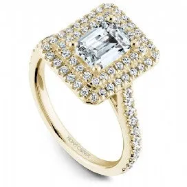Shared Prong Halo Engagement Ring R051-04YM