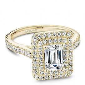 Shared Prong Halo Engagement Ring R051-04YM
