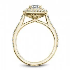 Shared Prong Halo Engagement Ring R051-04YM