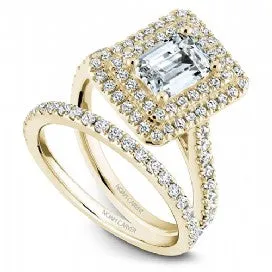 Shared Prong Halo Engagement Ring R051-04YM