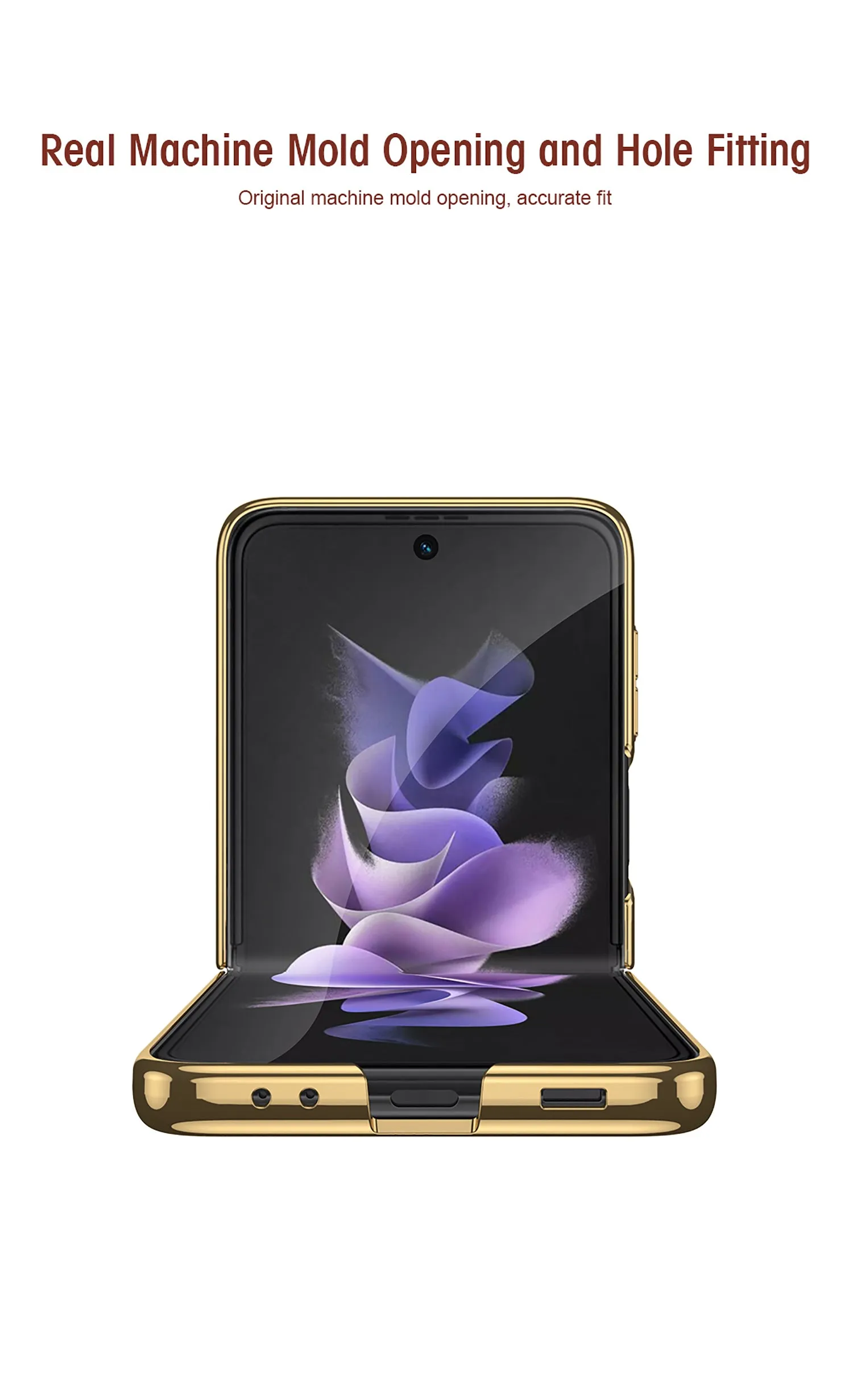 Shell Pattern Tempered Glass Case For Samsung Galaxy Z Flip 3 5G Plating Frame Ring hard Phone Cover For Galaxy Z Flip3 Case