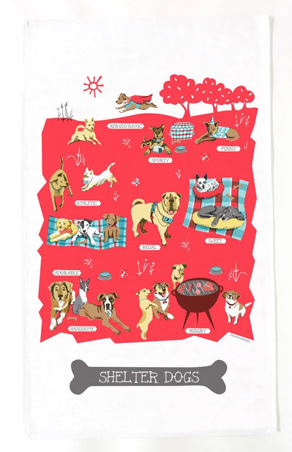 Shelter Dog Tea Towel