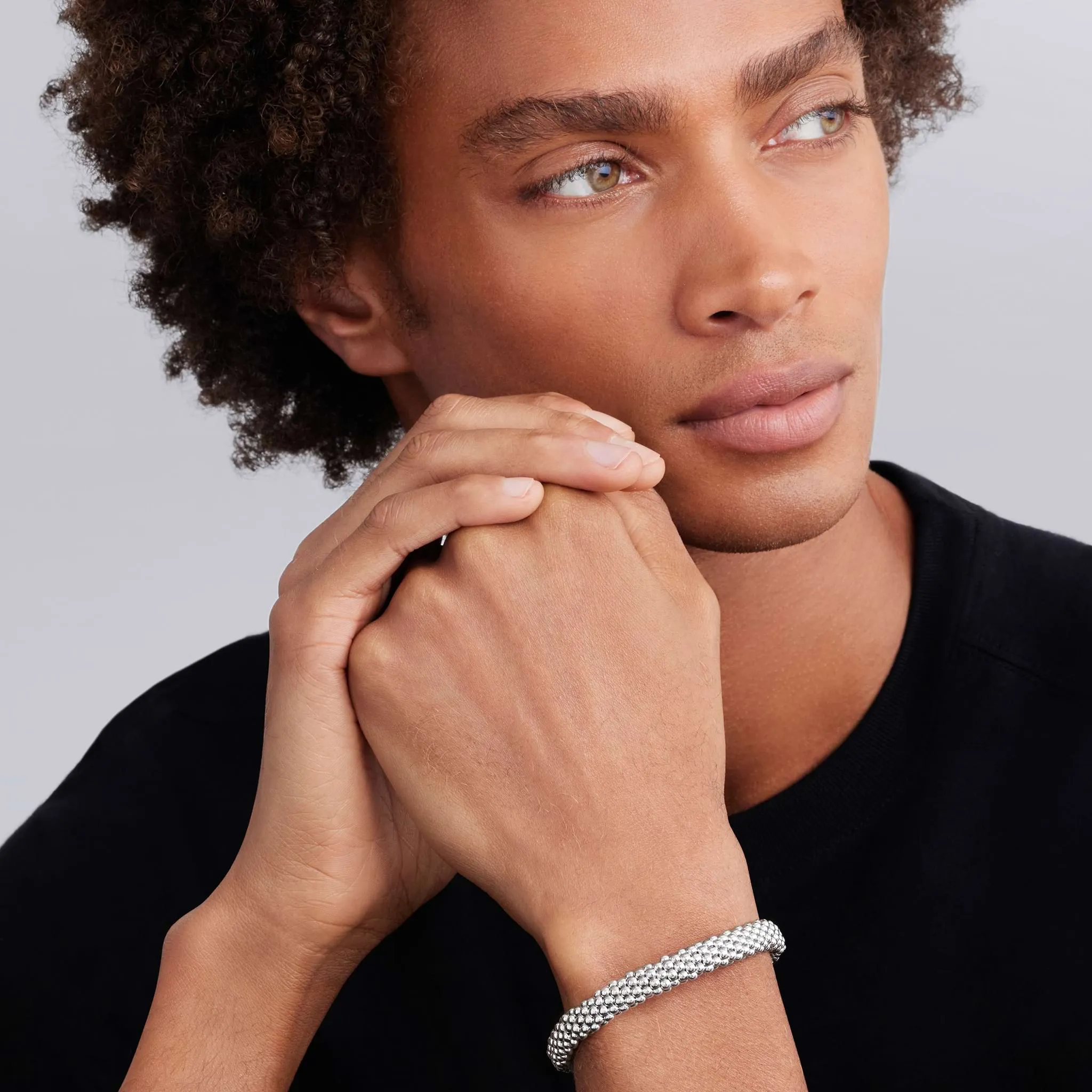 Signature Caviar Silver Caviar Bracelet | 9mm