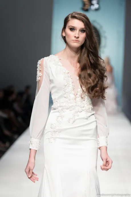 Silk Wedding Dress With Deep V-Neck (#Devany)