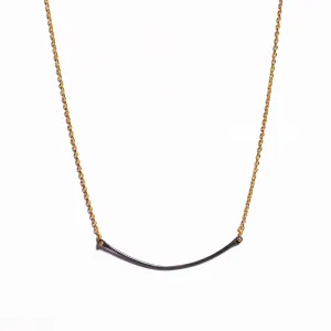 Silver Bar and Gold Chain Necklace