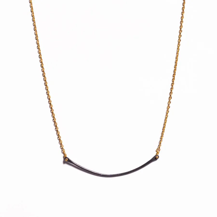 Silver Bar and Gold Chain Necklace