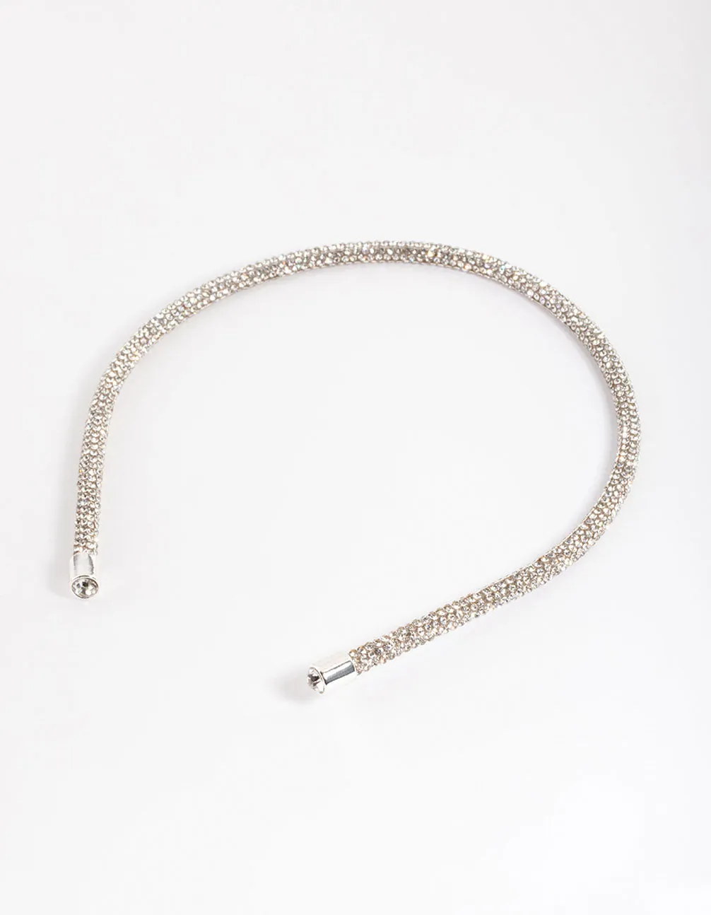 Silver Rounded Diamante Headband