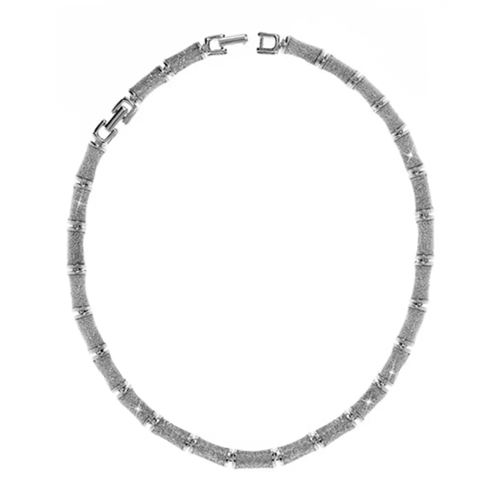 Silver Stardust Segmented Bamboo Necklace