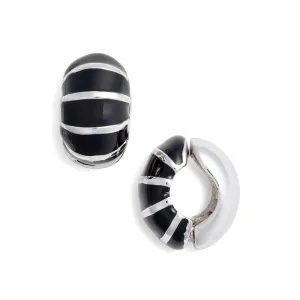 Silver Tone & Enamel Segmented Reversible Hugs®