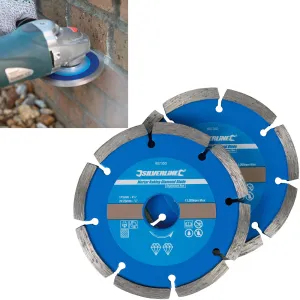 Silverline 2 Piece Segmented Mortar Rake Diamond Blade Cutting Angle Grinder