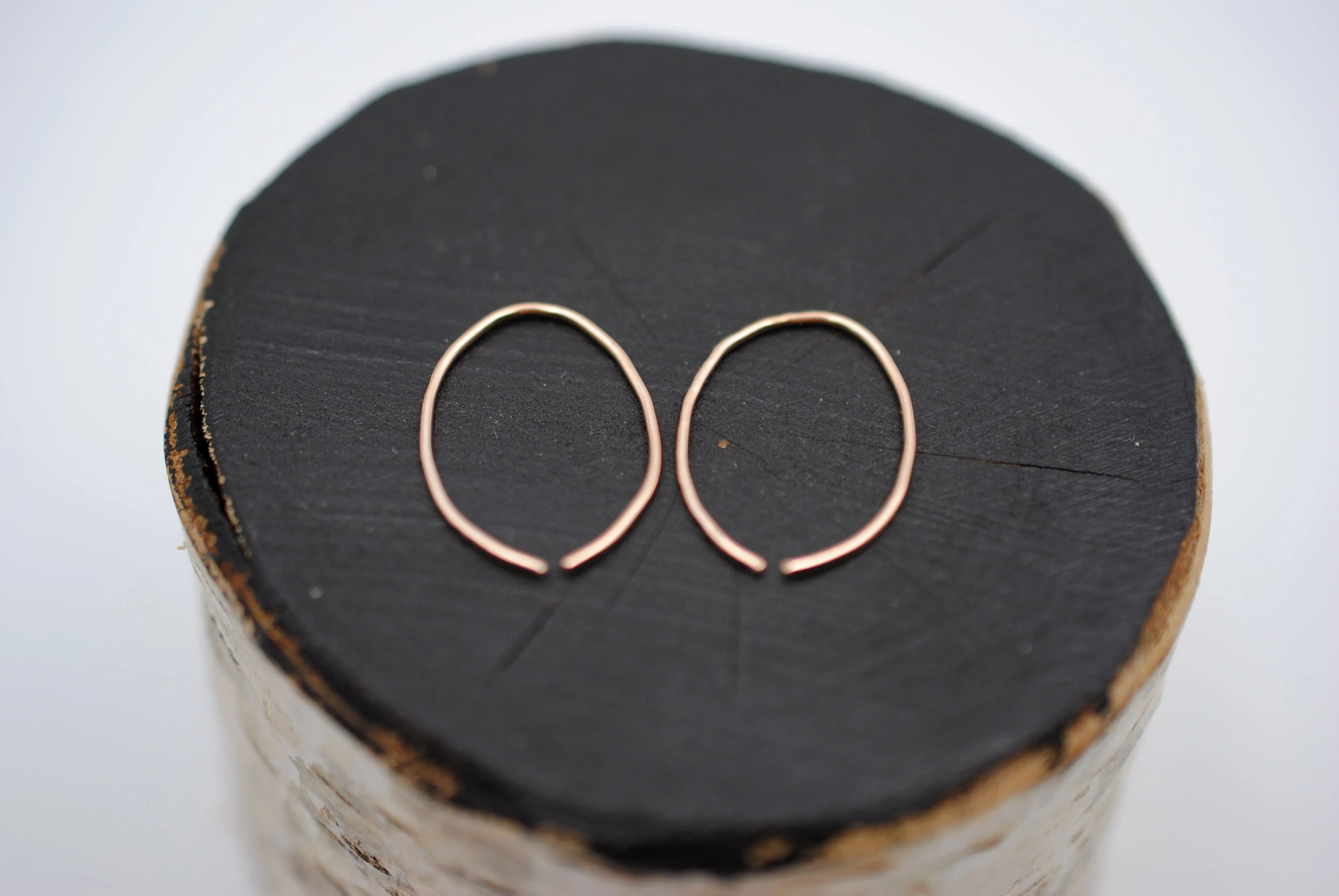 Small Rose Gold Open Hoop Earrings