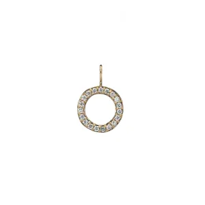 Small Round Open Gold & Diamond Charm