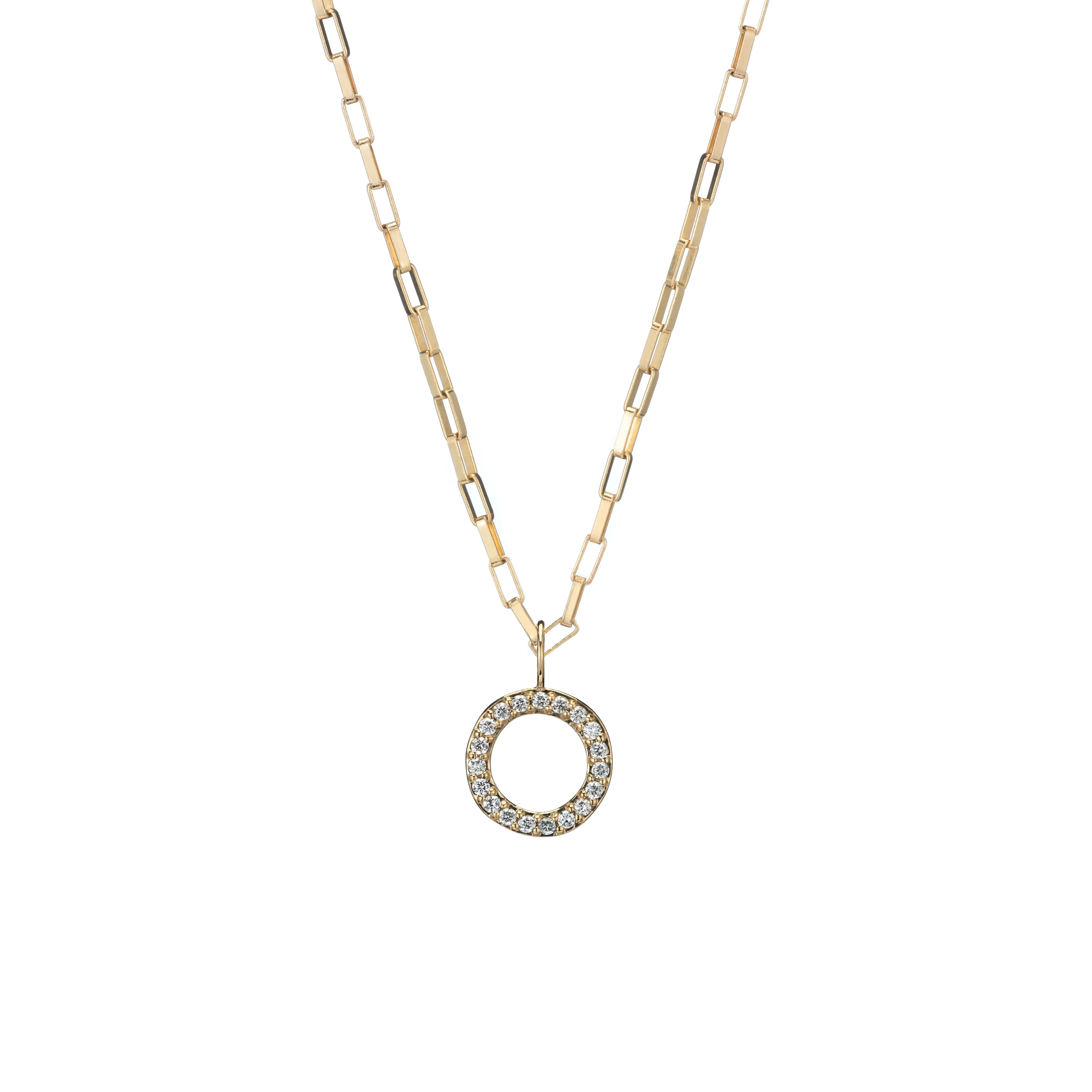 Small Round Open Gold & Diamond Charm