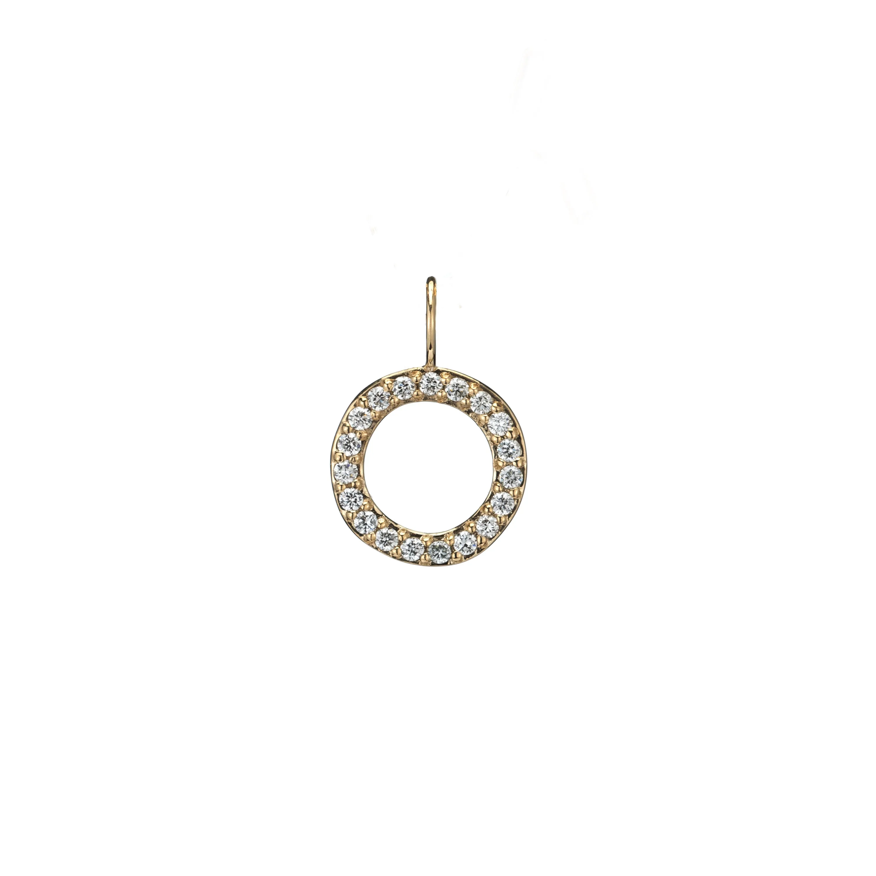 Small Round Open Gold & Diamond Charm