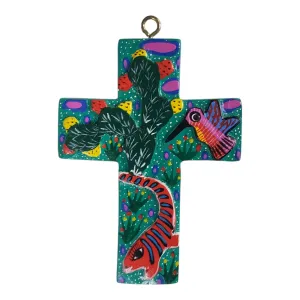 Small Wooden Engraved Cross Alebrije