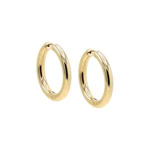 Solid Hollow Rounded Hoop Earring 14K