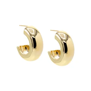 Solid Hollow Rounded Hoop Earring