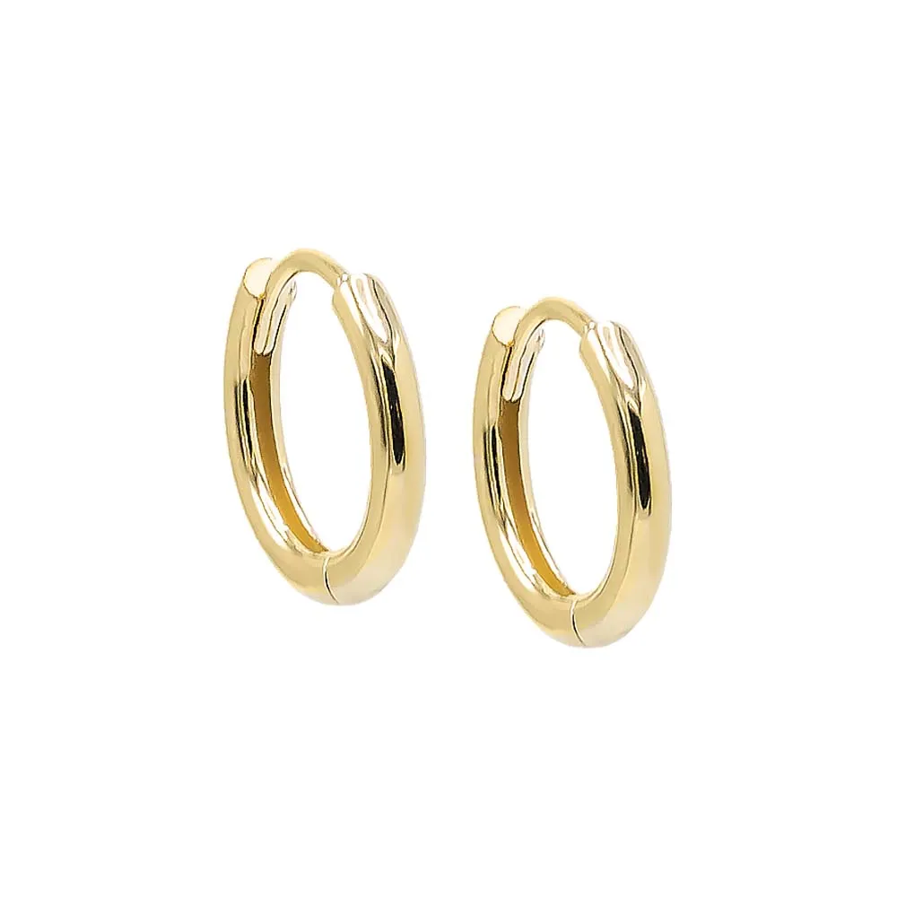 Solid Rounded Huggie Earring 14K