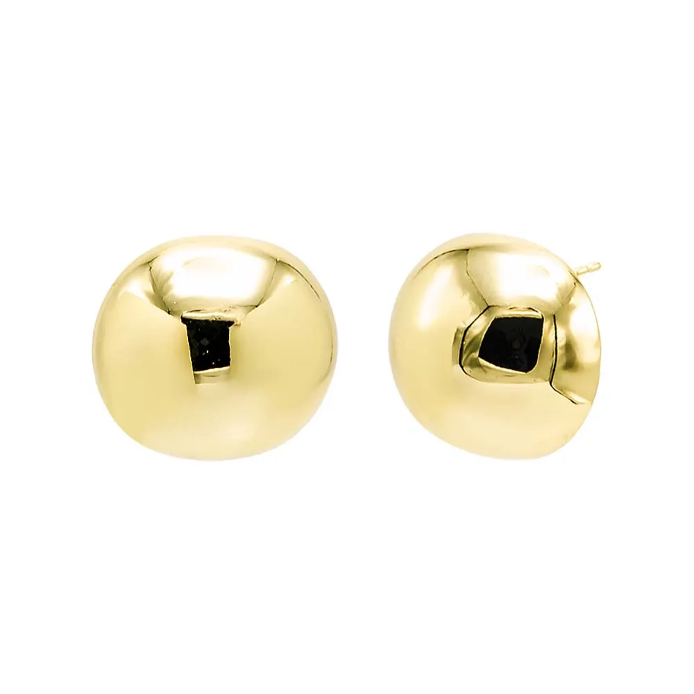 Solid Rounded Pebble Stud Earring