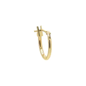 Solid Thin Rounded Huggie Earring 14K