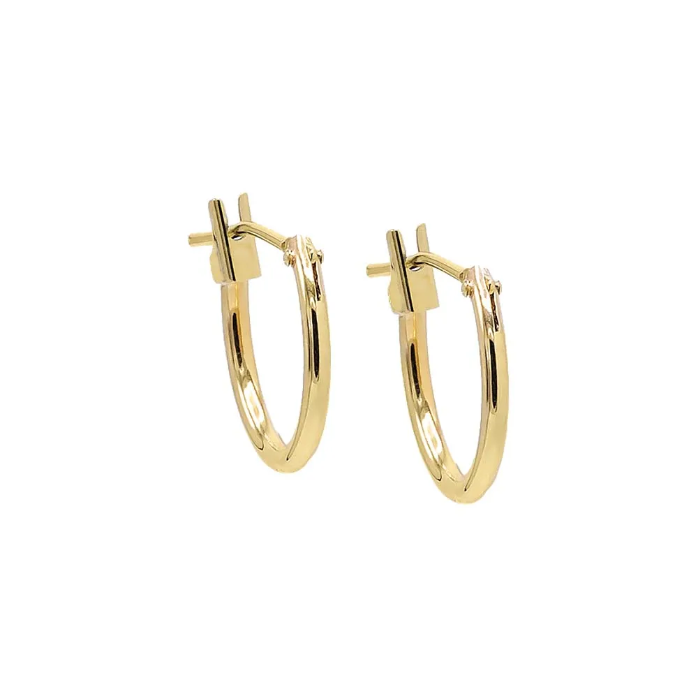Solid Thin Rounded Huggie Earring 14K