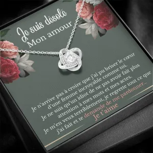 SORRY • Collier D'excuse Double Cœur Noeud d'Amour