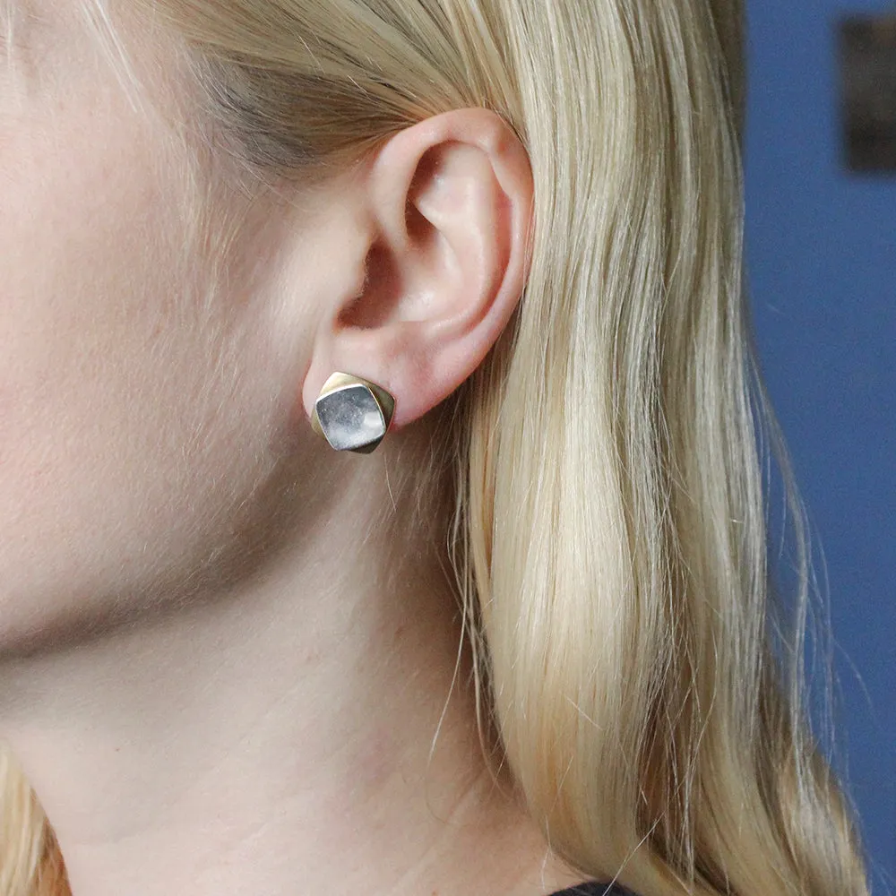Stacked Rounded Squares Post Earring