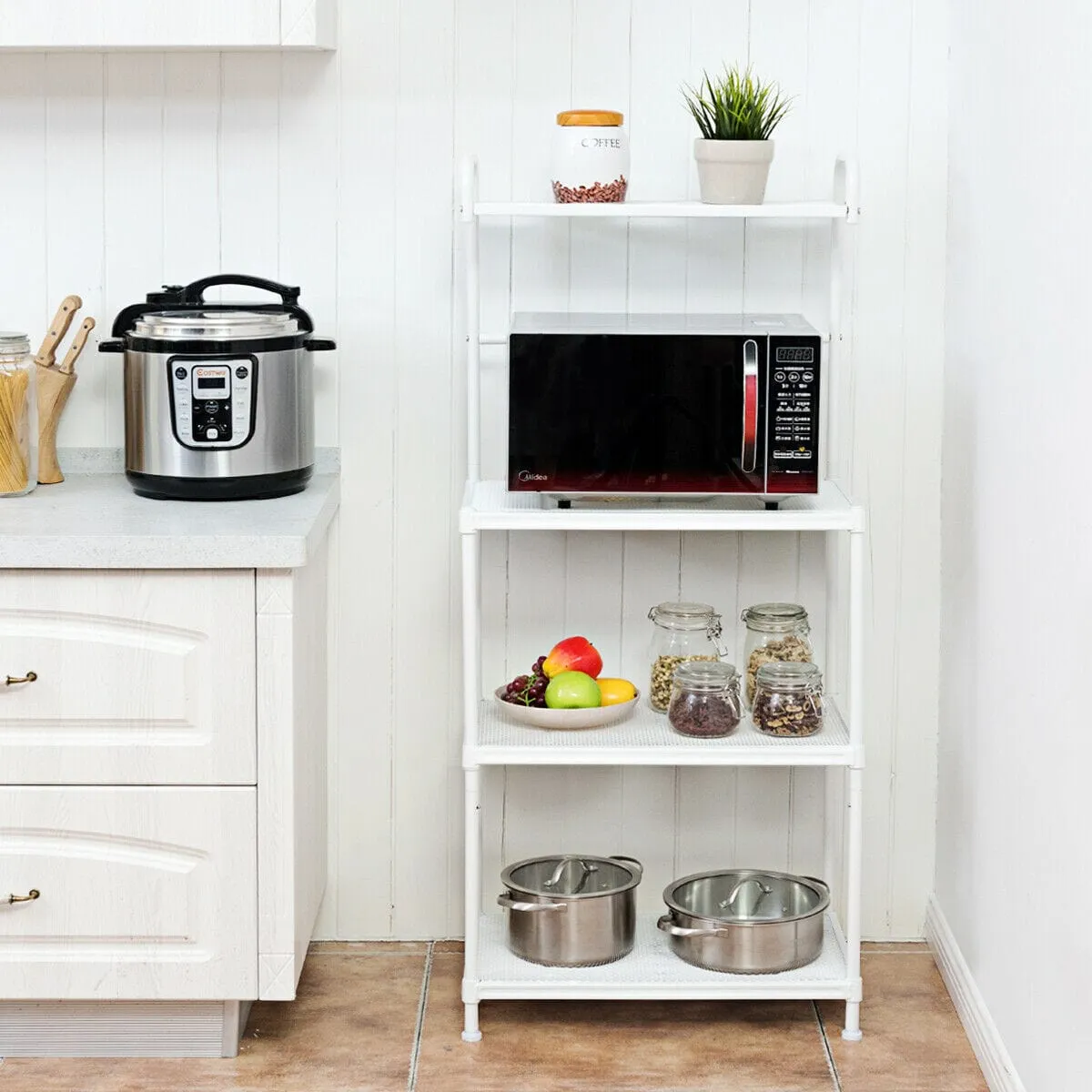 Stainless Steel Kitchen Microwave Storage Cart Utility Stand