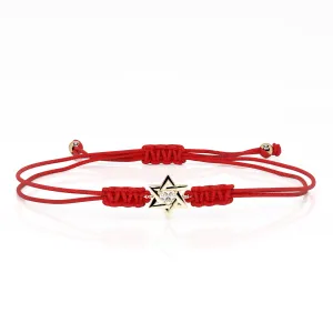 Star Of David Bracelet With a Diamond Heart