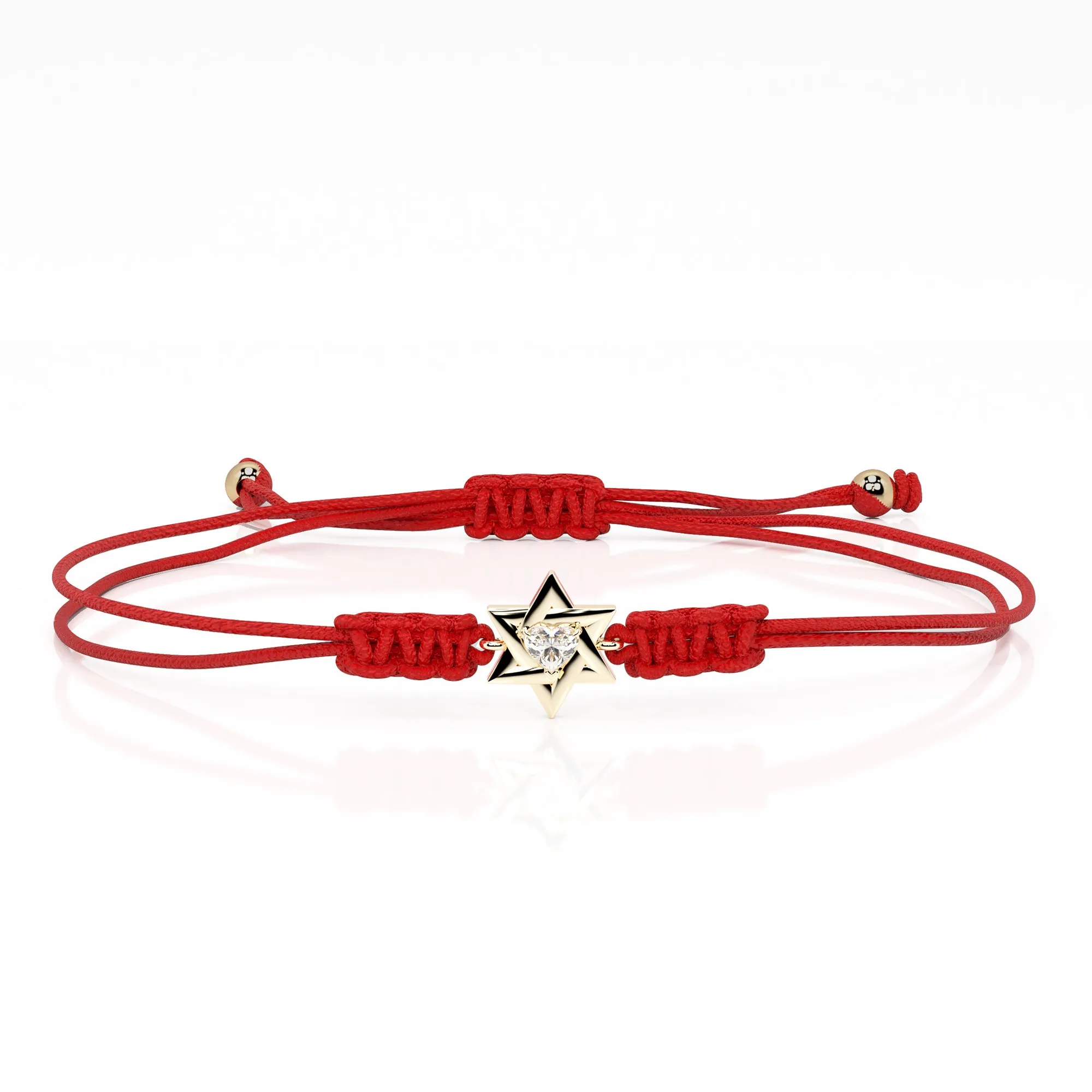 Star Of David Bracelet With a Diamond Heart