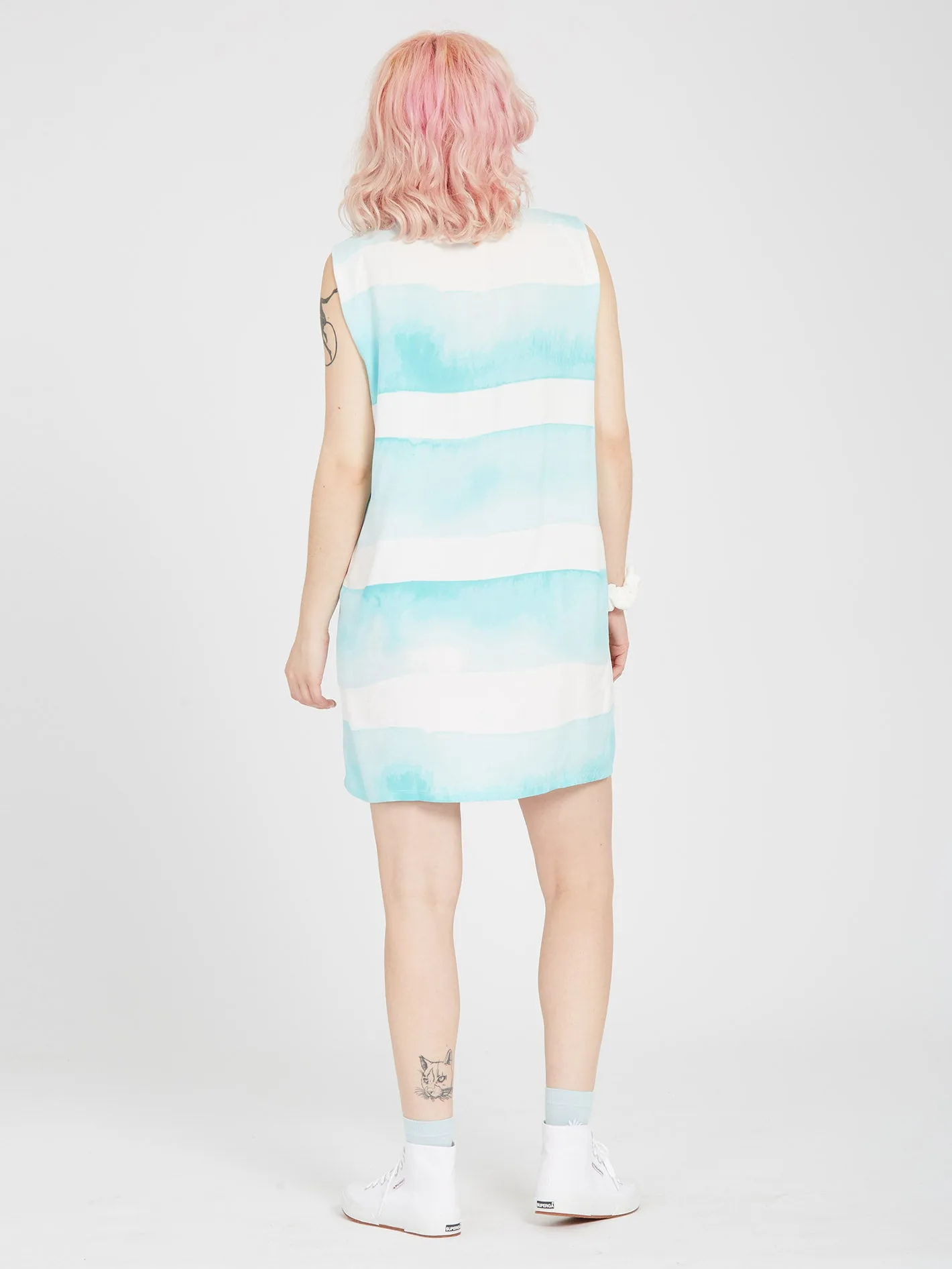 Stay Stripes Dress - PALE AQUA