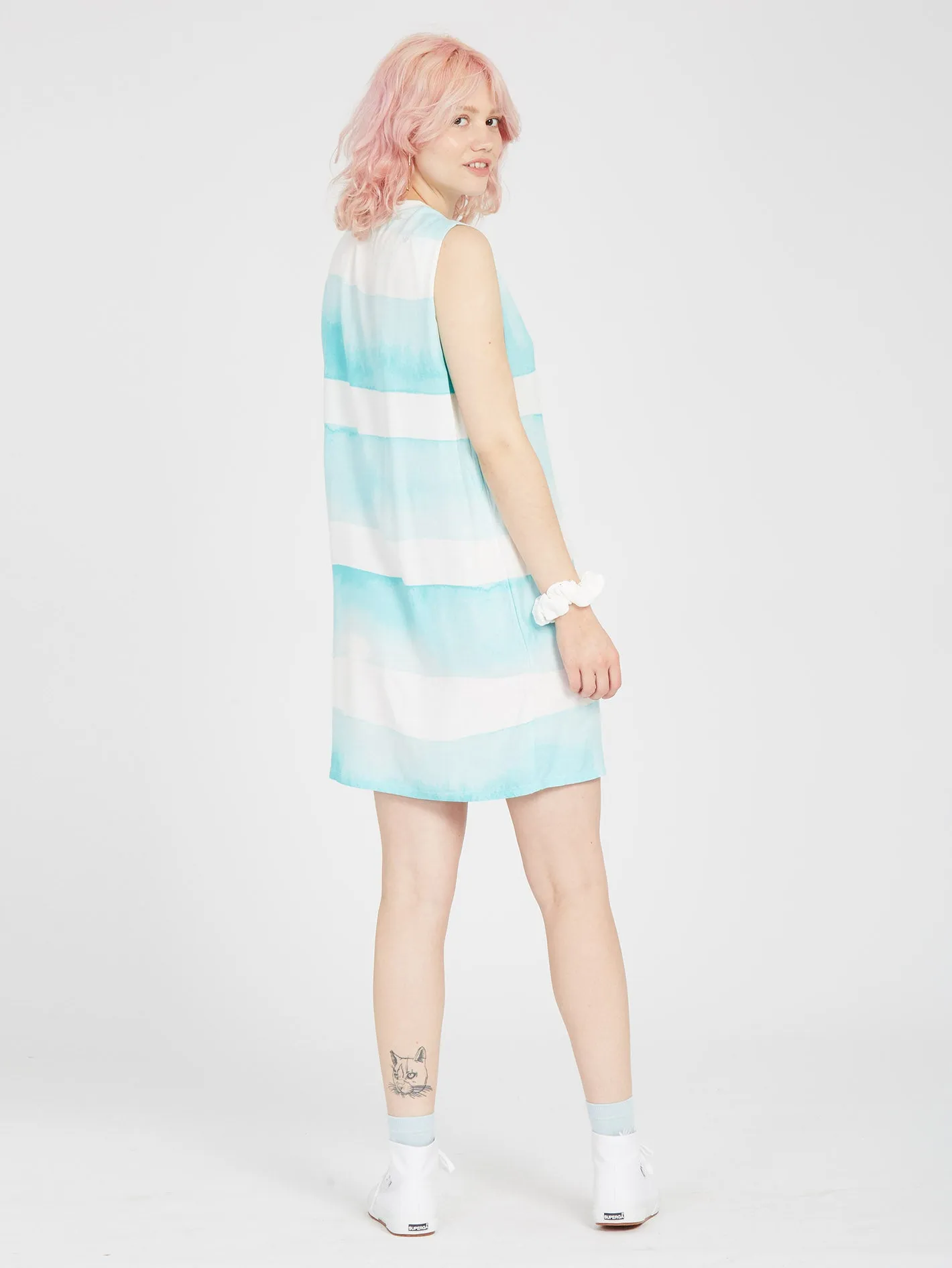 Stay Stripes Dress - PALE AQUA
