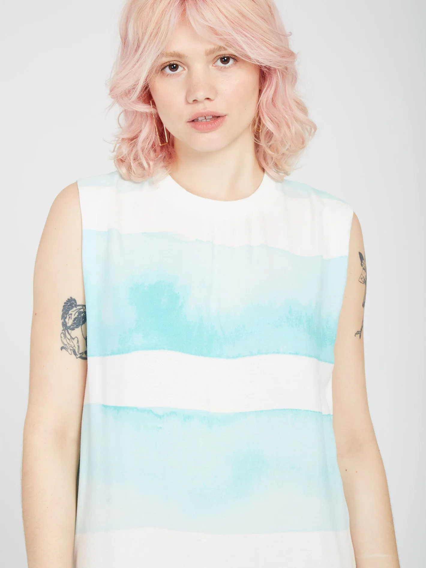 Stay Stripes Dress - PALE AQUA