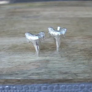 Sterling Silver Shark Tooth Cufflinks